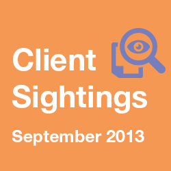 September 2013 Recent Furia Rubel Client Sightings