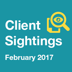 February 2017 Client Sightings
