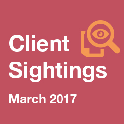 March 2017 Client Sightings