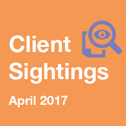 April 2017 Client Sightings