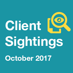 October 2017 Client Sightings