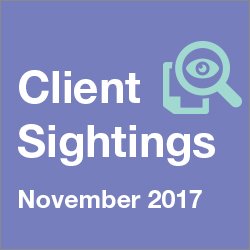 November 2017 Client Sightings