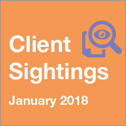 January 2018 Client Sightings