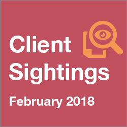 Client Sightings February 2018