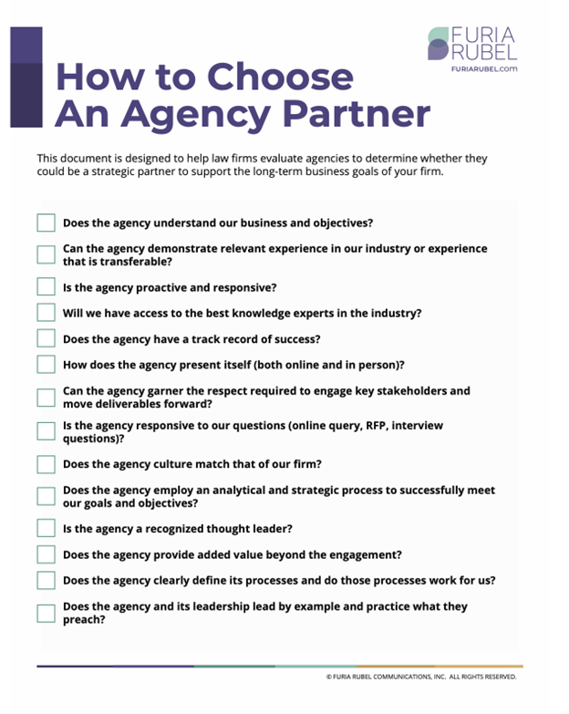 how to choose an agency partner - Furia Rubel Communications, Inc.